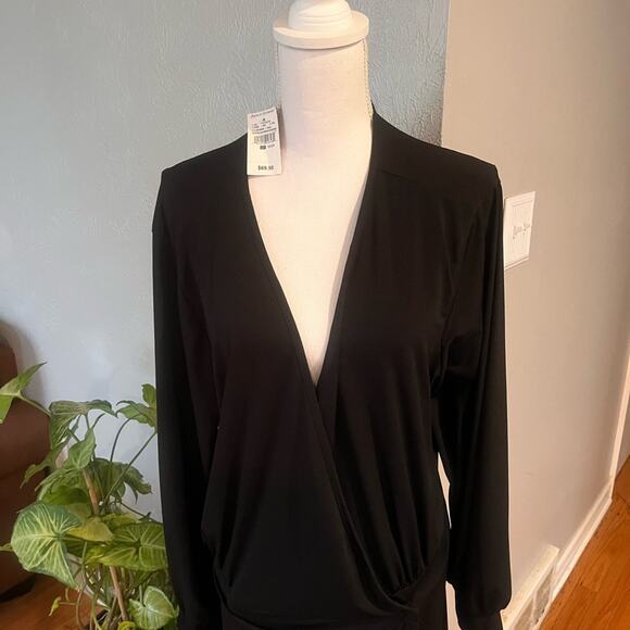 Women’s Ashley Stewart plus size maxi black wrap dress, Size 22/24, Long Sleeve - Picture 10 of 12
